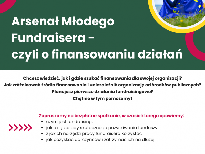 Na zdjęciu plakat spotkania dotyczącego fundraisingu