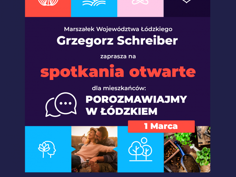 Na zdjęciu plakat cyklu spotkań organizowanych przez Urząd Marszałkowski skierowanych do mieszkańców